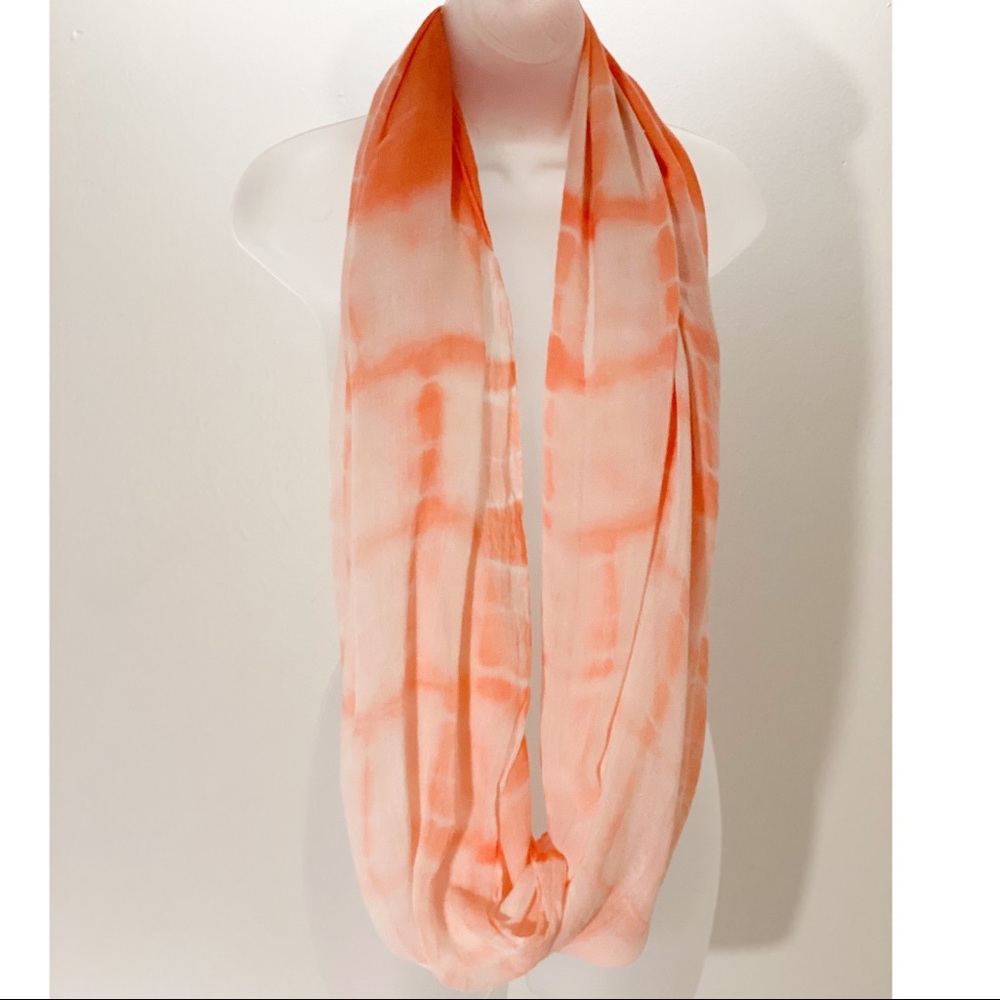 Boho tie dye infinity scarf orange
